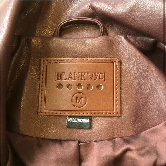 NWT Blank NYC Faux Leather Moto Jacket (Merlot) - Picture 3 of 8